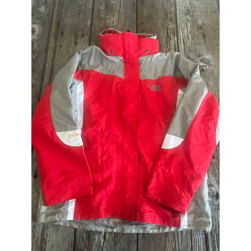 The North Face Summit Series HyVent Jacket Red Grey Colorblock Mens Medium